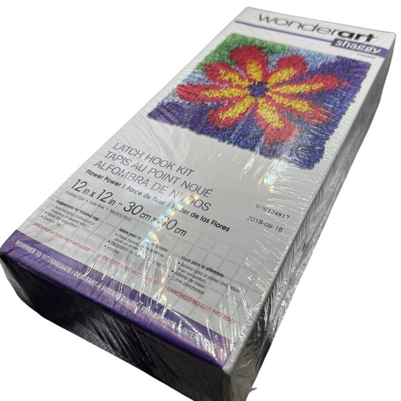 Wonderart Shaggy 426302 Latch Hook Kit 12inx12in Flower Power Beginner Friendly - Picture 4 of 5